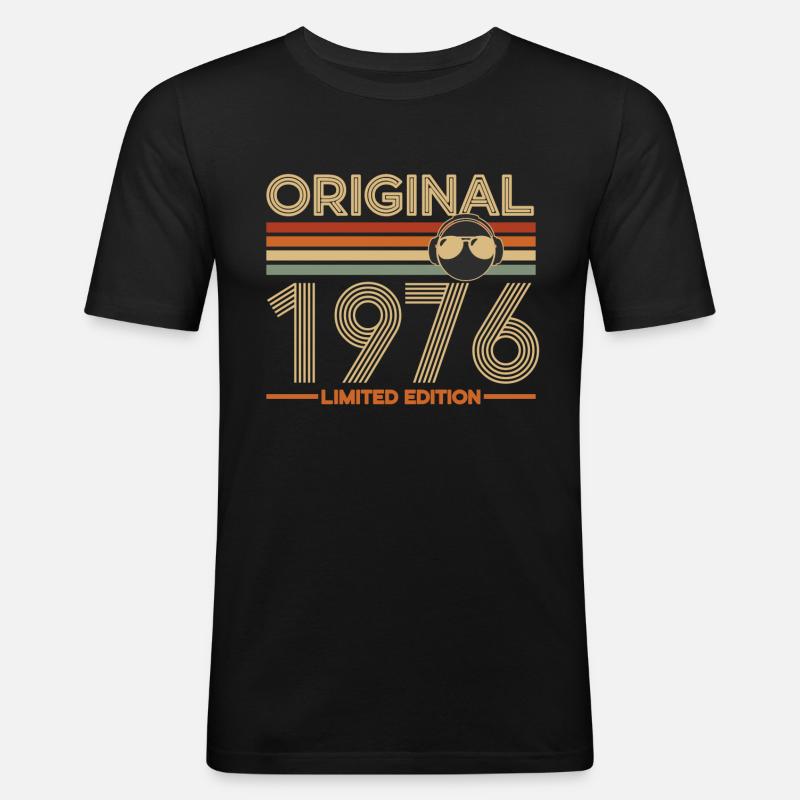 1976 - Männer Slim Fit T-Shirt - Schwarz