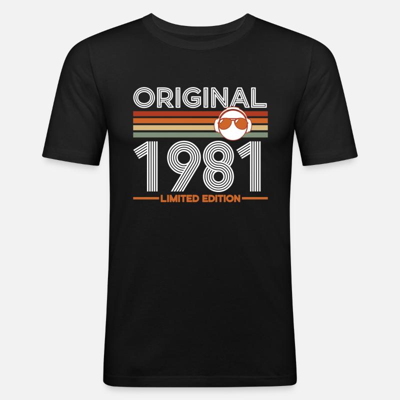 1981 - Männer Slim Fit T-Shirt - Schwarz