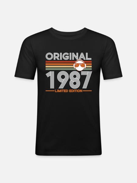 1987 - T-shirt près du corps Homme - noir