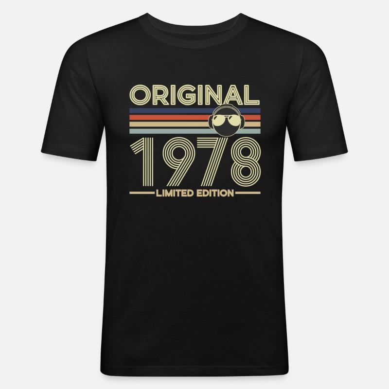 1978 - Männer Slim Fit T-Shirt - Schwarz