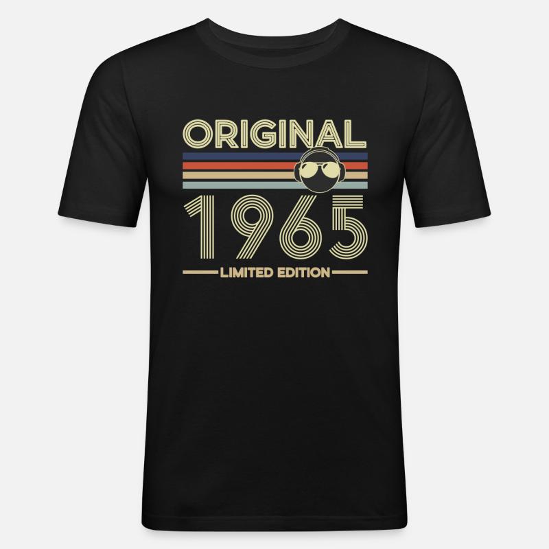 1965 - Männer Slim Fit T-Shirt - Schwarz