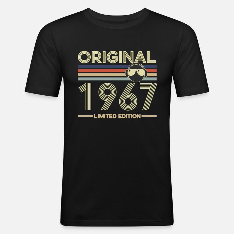 1967 - Slim Fit T-skjorte for menn - svart