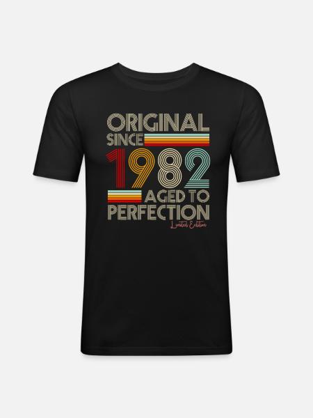 1982 - T-shirt près du corps Homme - noir