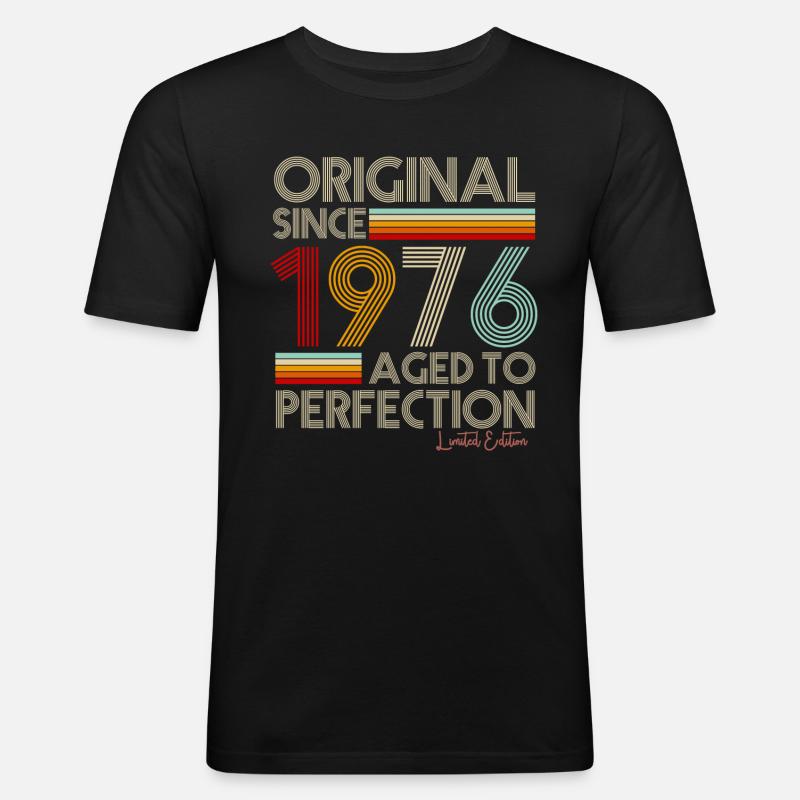 1976 - Maglietta aderente da uomo - nero