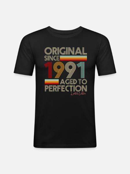 1991 - Men's Slim Fit T-Shirt - black