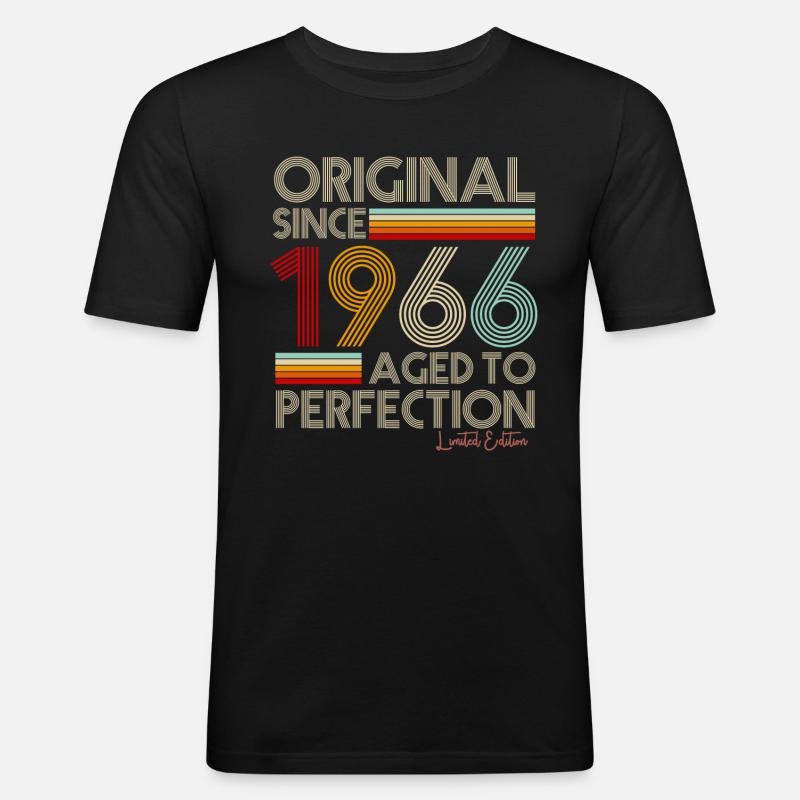 1966 - Männer Slim Fit T-Shirt - Schwarz
