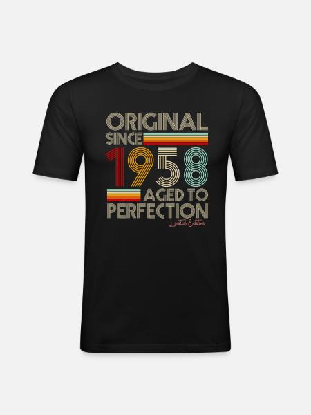 1958 - T-shirt près du corps Homme - noir