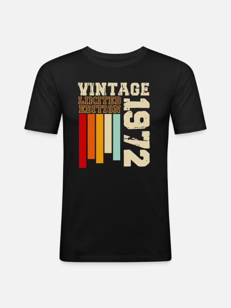 1972 - T-shirt près du corps Homme - noir