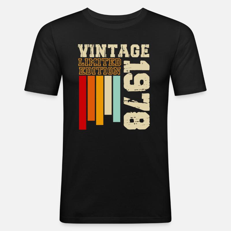 1978 - Männer Slim Fit T-Shirt - Schwarz