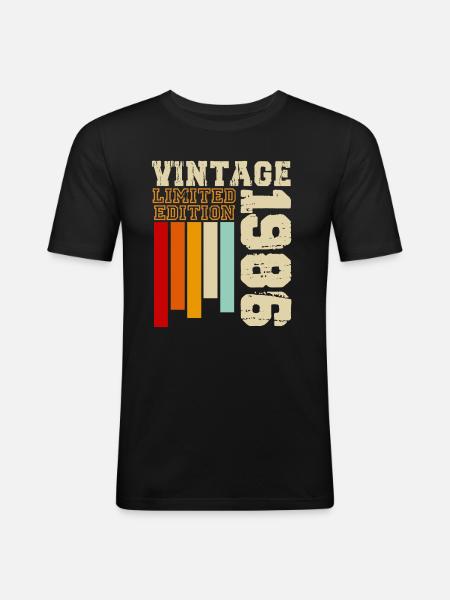 1986 - T-shirt près du corps Homme - noir