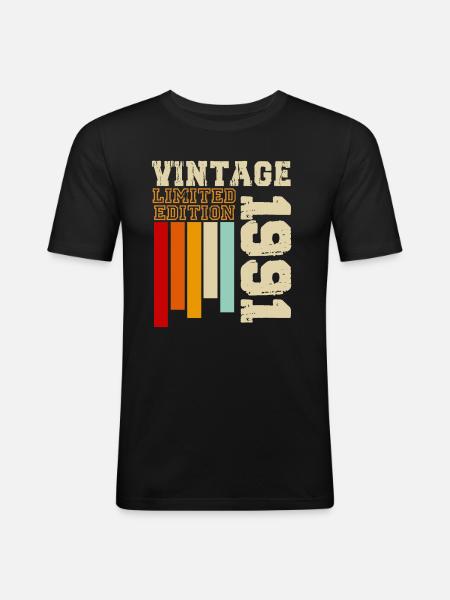 1991 - Men's Slim Fit T-Shirt - black