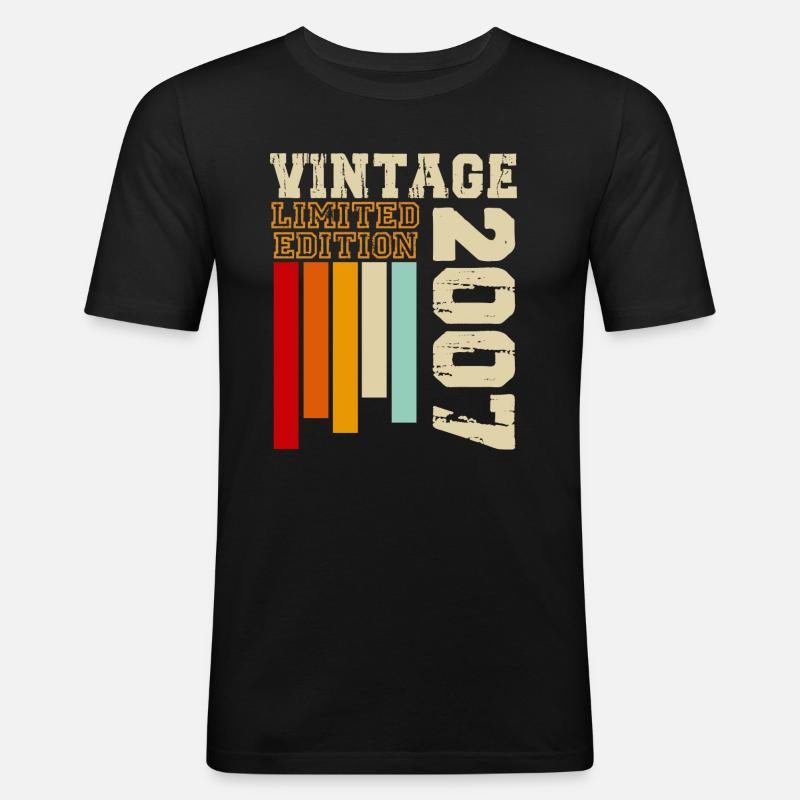 2007 - Männer Slim Fit T-Shirt - Schwarz