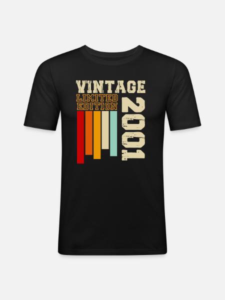 2001 - Men's Slim Fit T-Shirt - black