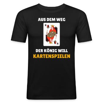 Eichel König Kostüm Spielkarte für Kartenspielen - Männer Slim Fit T-Shirt - Schwarz - Vorne - Nik (191cm)
