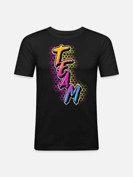 Team - Männer Slim Fit T-Shirt - Schwarz