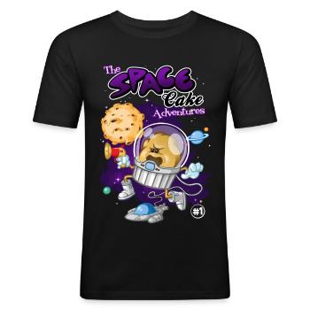 Space cake - Men's Slim Fit T-Shirt - black - Front - Nik (191cm)