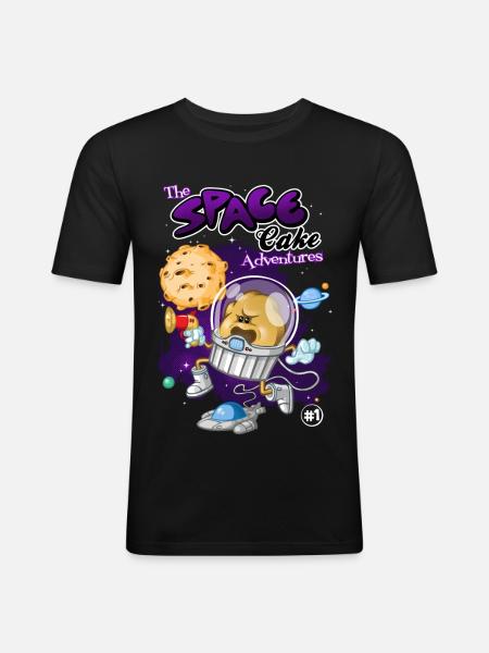 Space cake - T-shirt près du corps Homme - noir