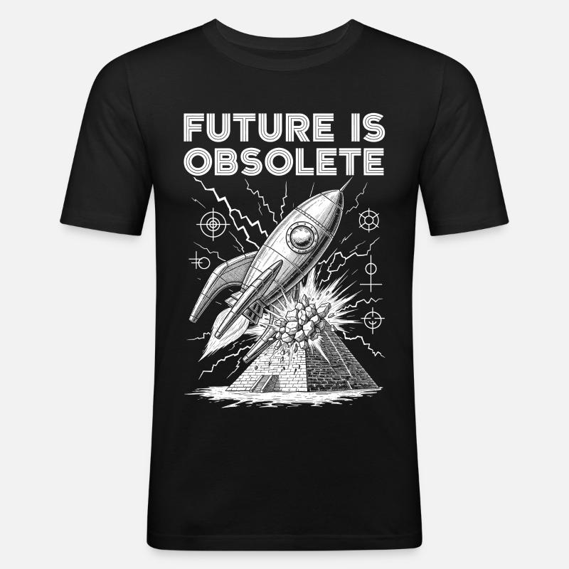 Zukunftsvision Raumfahrt Design - Männer Slim Fit T-Shirt - Schwarz