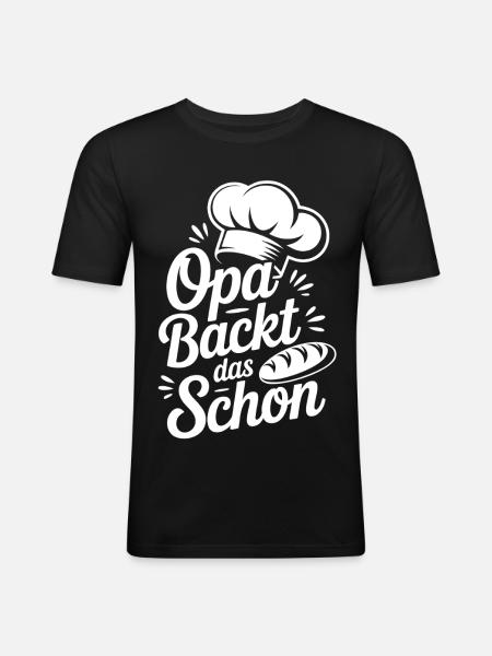 Grandpa bakes it nicely - Men's Slim Fit T-Shirt - black