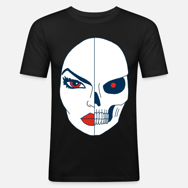 Döden och dess ansikte - Slim Fit T-shirt herr - svart