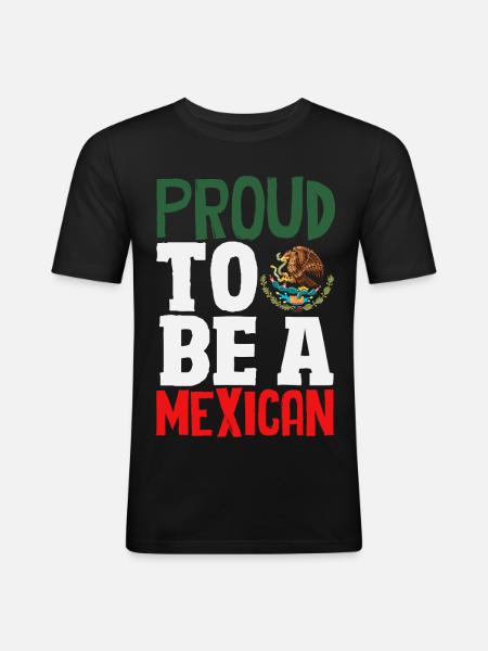 Mexico Pride & Home Mexican Mexico Flag - Men's Slim Fit T-Shirt - black