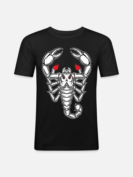 Skorpion-Maskottchen-Logo Sportspiel - Männer Slim Fit T-Shirt - Schwarz