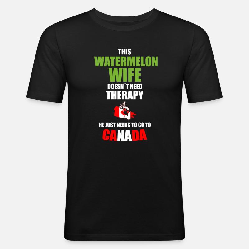 Wassermelone Ehefrau Kanada - Männer Slim Fit T-Shirt - Schwarz