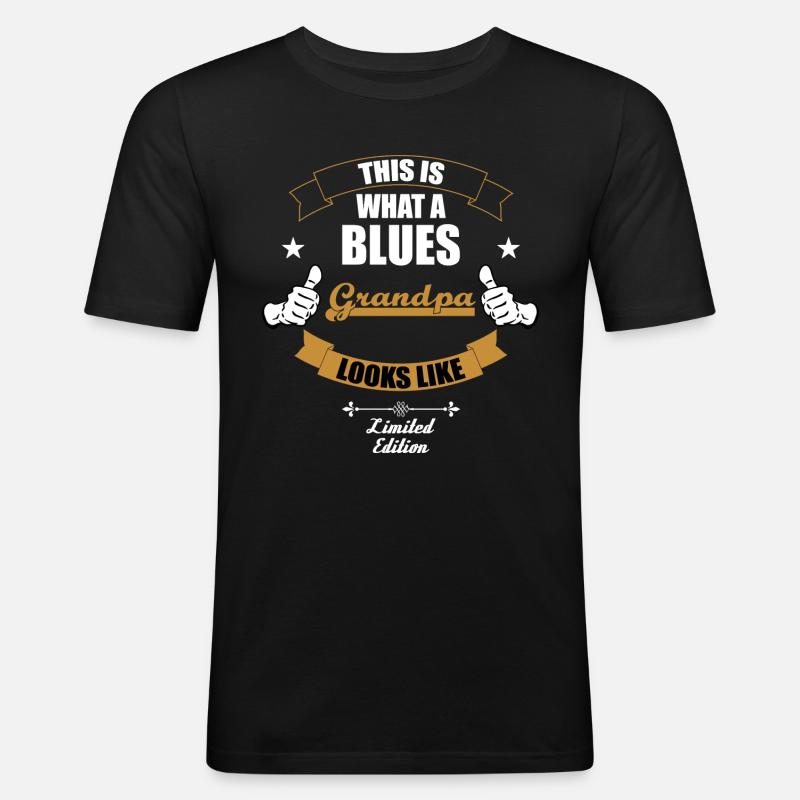 Dies ist ein Blues Opa - Männer Slim Fit T-Shirt - Schwarz