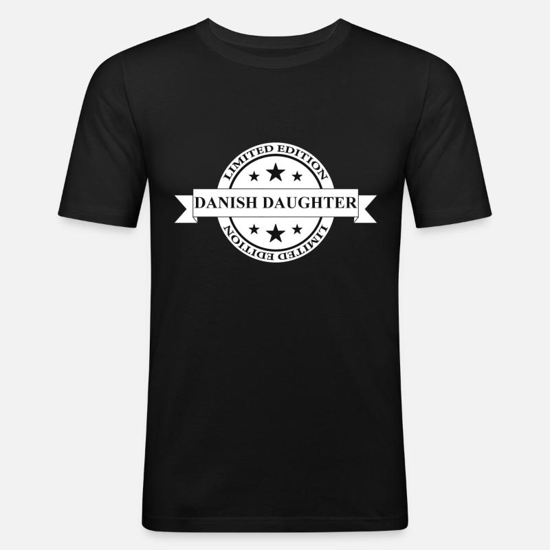 Dänemark Tochter Banner - Männer Slim Fit T-Shirt - Schwarz