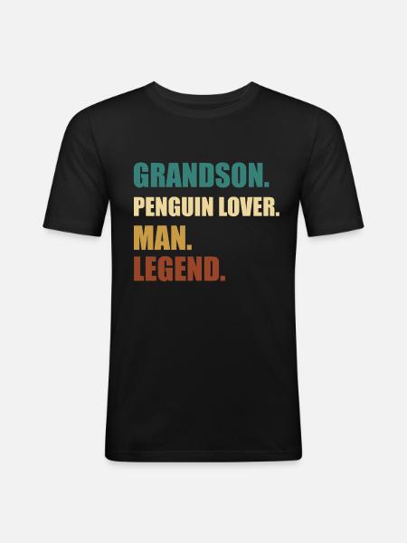 Penguin Grandson Legend - Men's Slim Fit T-Shirt - black