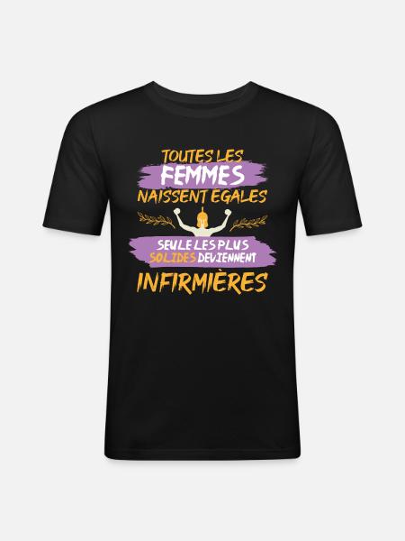 cadeau drôle infirmière solide - T-shirt près du corps Homme - noir
