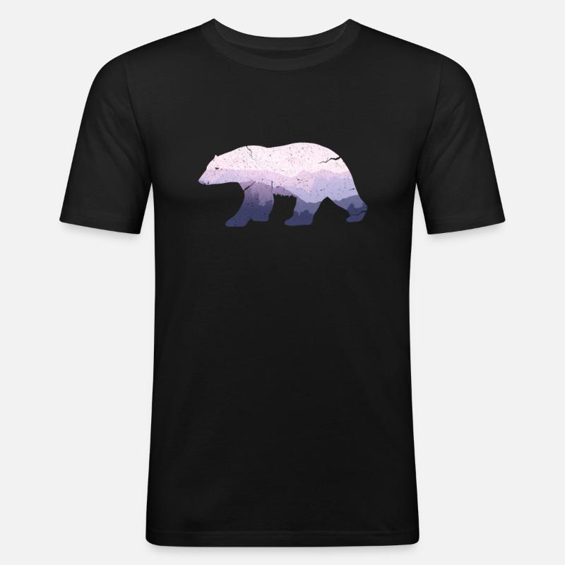 Bär - Männer Slim Fit T-Shirt - Schwarz