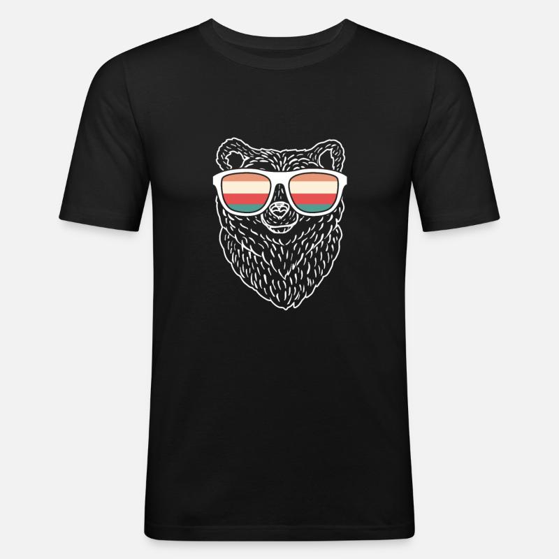 Bär - Männer Slim Fit T-Shirt - Schwarz