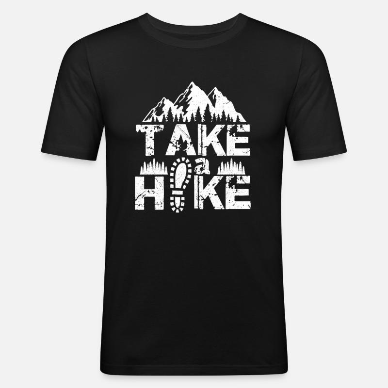 Wanderung - Männer Slim Fit T-Shirt - Schwarz