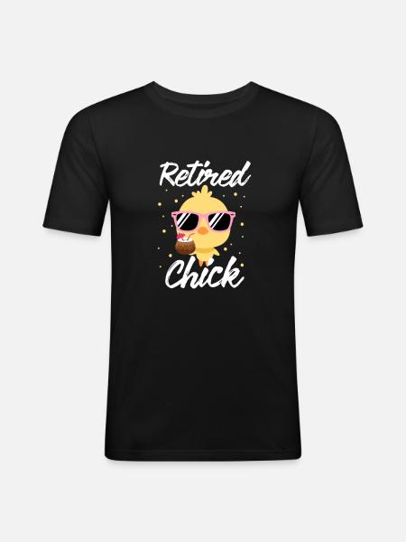 Chicken pensioner - Men's Slim Fit T-Shirt - black