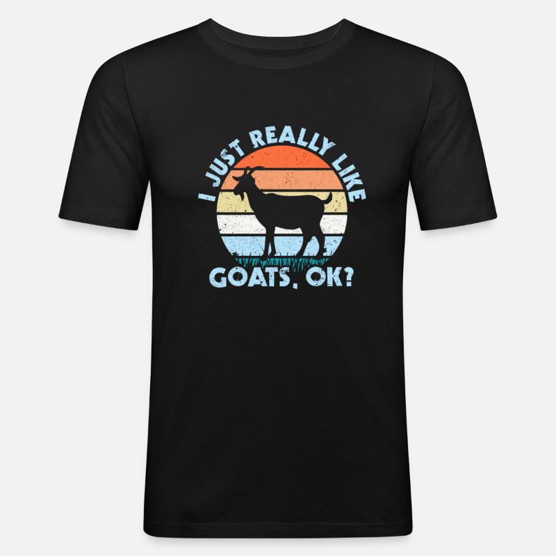 chèvre - T-shirt près du corps Homme - noir