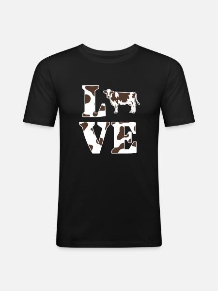 cow - Men's Slim Fit T-Shirt - black