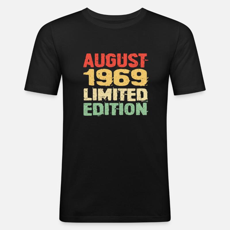 August 1969 - Männer Slim Fit T-Shirt - Schwarz