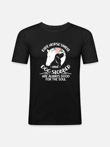 Horse dog - Men's Slim Fit T-Shirt - black