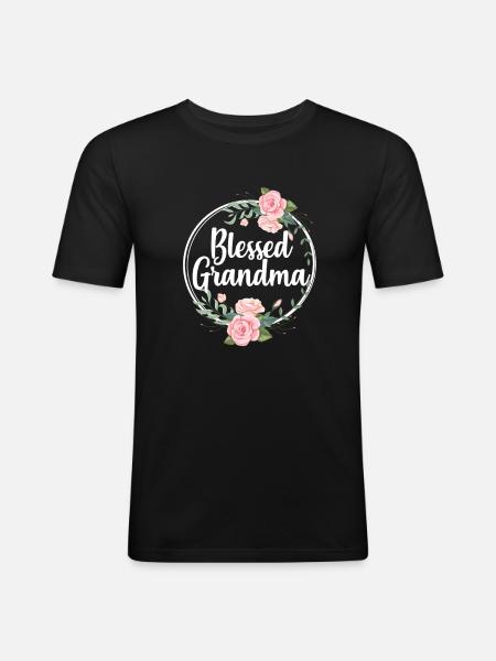 grandmother - Men's Slim Fit T-Shirt - black