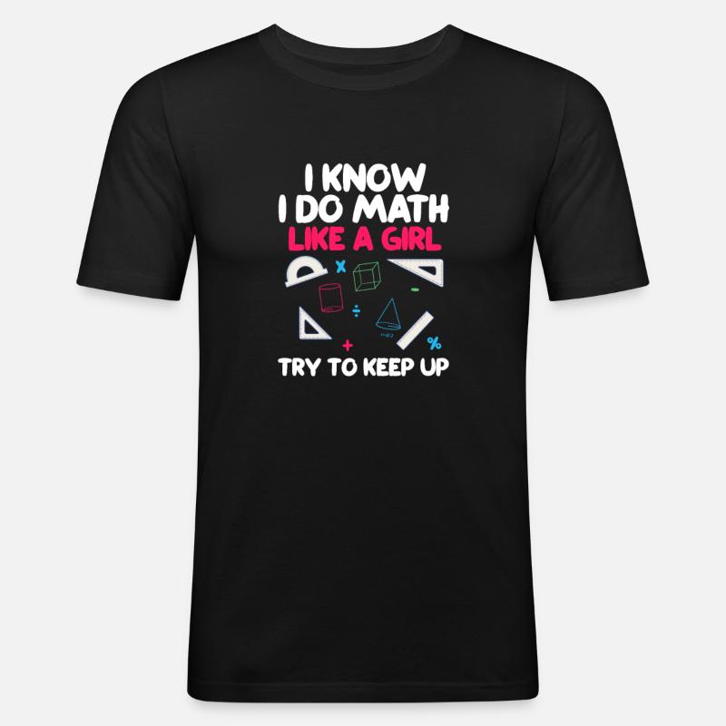 Mathe - Männer Slim Fit T-Shirt - Schwarz