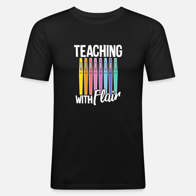 Lehrer Lehrerin - Männer Slim Fit T-Shirt - Schwarz