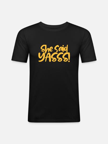 proposal of marriage - Men's Slim Fit T-Shirt - black