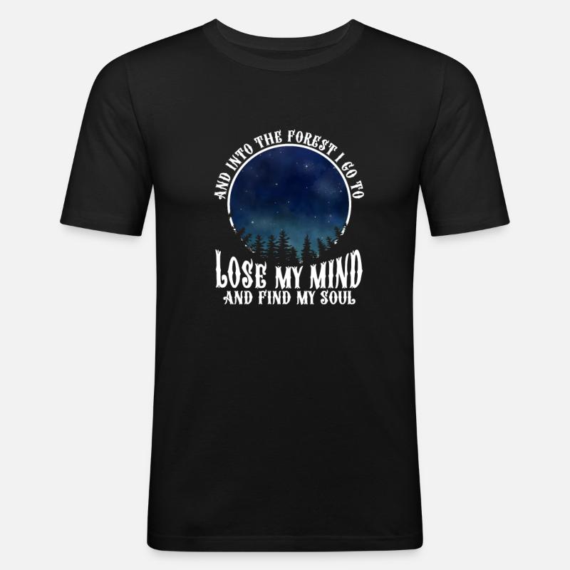 Wald - Männer Slim Fit T-Shirt - Schwarz