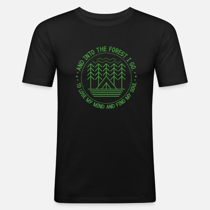 Wald - Männer Slim Fit T-Shirt - Schwarz