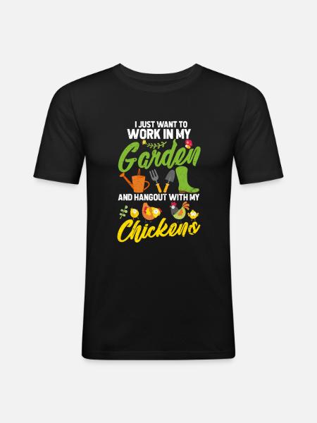Garden chickens - Men's Slim Fit T-Shirt - black