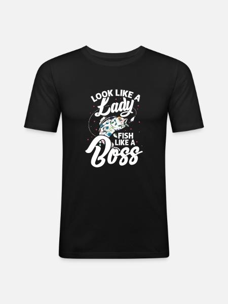 pêcheuse - T-shirt près du corps Homme - noir