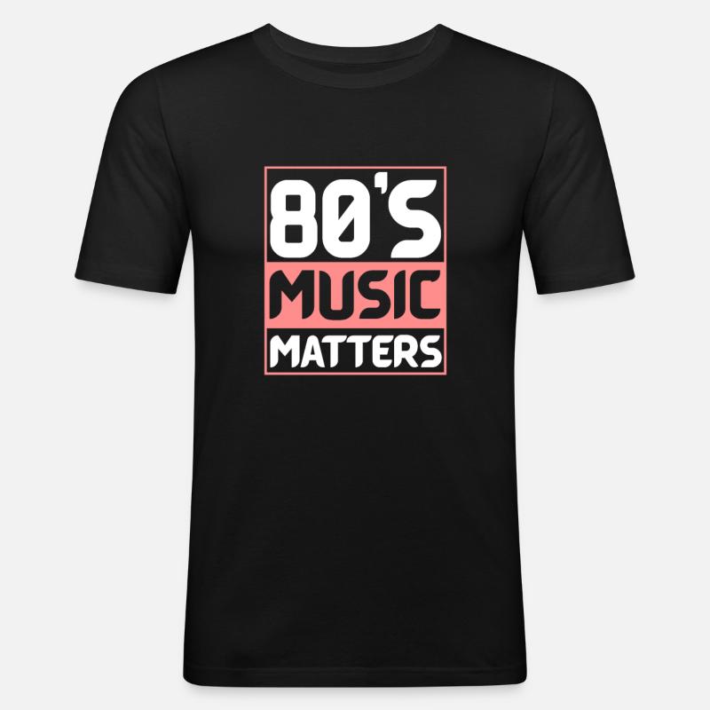 80er - Männer Slim Fit T-Shirt - Schwarz