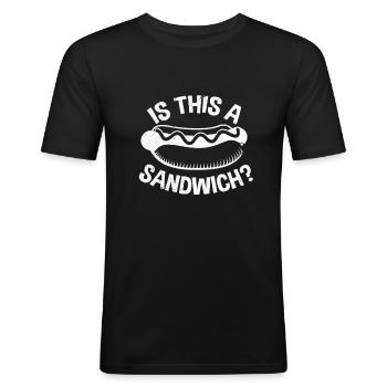Hot Dog - T-shirt près du corps Homme - noir - Devant - Nik (191cm)