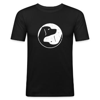 Amour des chiens - T-shirt près du corps Homme - noir - Devant - Nik (191cm)